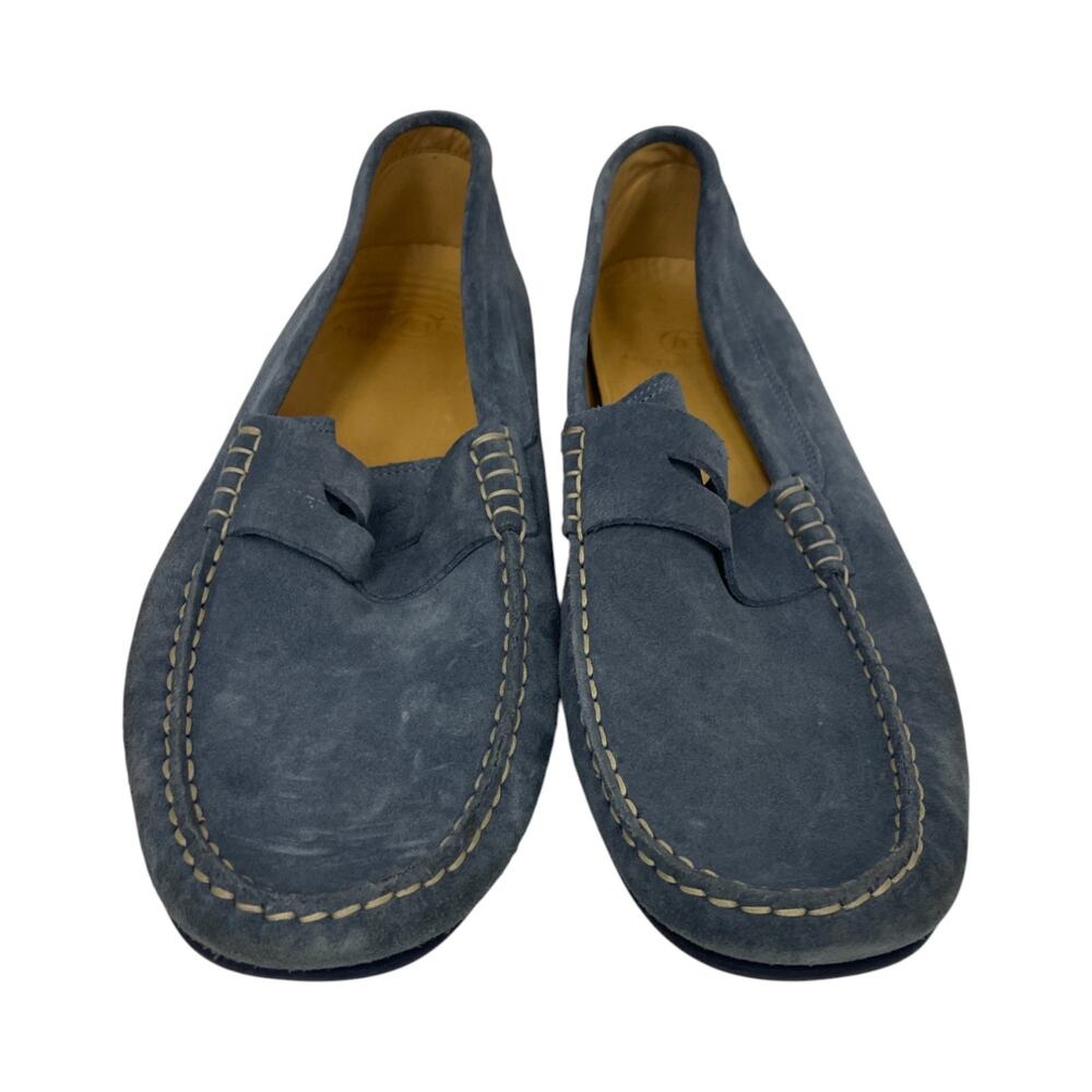 Austen Heller Penny Loafer Shoes Mens Size 11 Blue Slip On Leather Moc Toe 8856